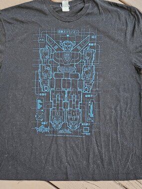 Loot Crate Voltron Graphic T-Shirt Robot Blueprint Design - Size XXL